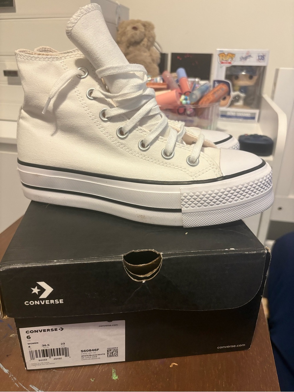 Converse White High-Top Platform Sneakers